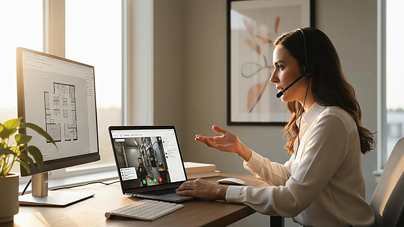 A property management virtual assistant's remote workspace